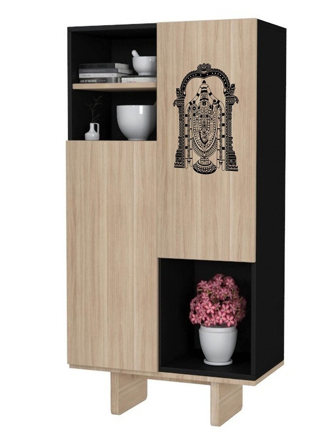 WallDesign Tirupati Venkateshwara Wall Sticker for Living Room Black Colour (Small) - 15 inch Height by 10 inch Width